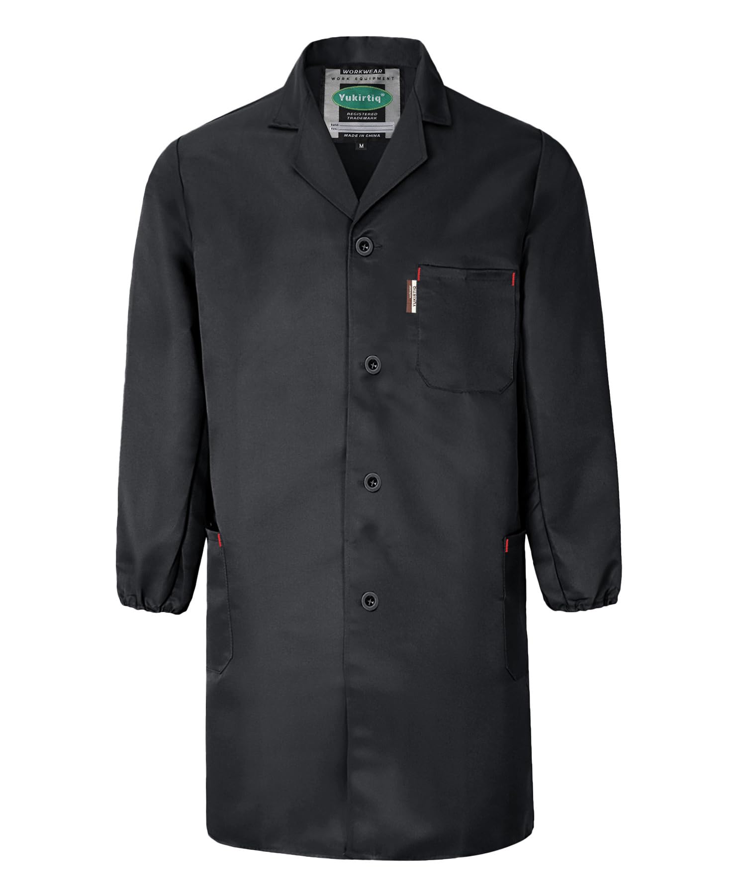 Yukirtiq Lab Coat for Men Long Sleeve Mechanics Coats Garage Work
